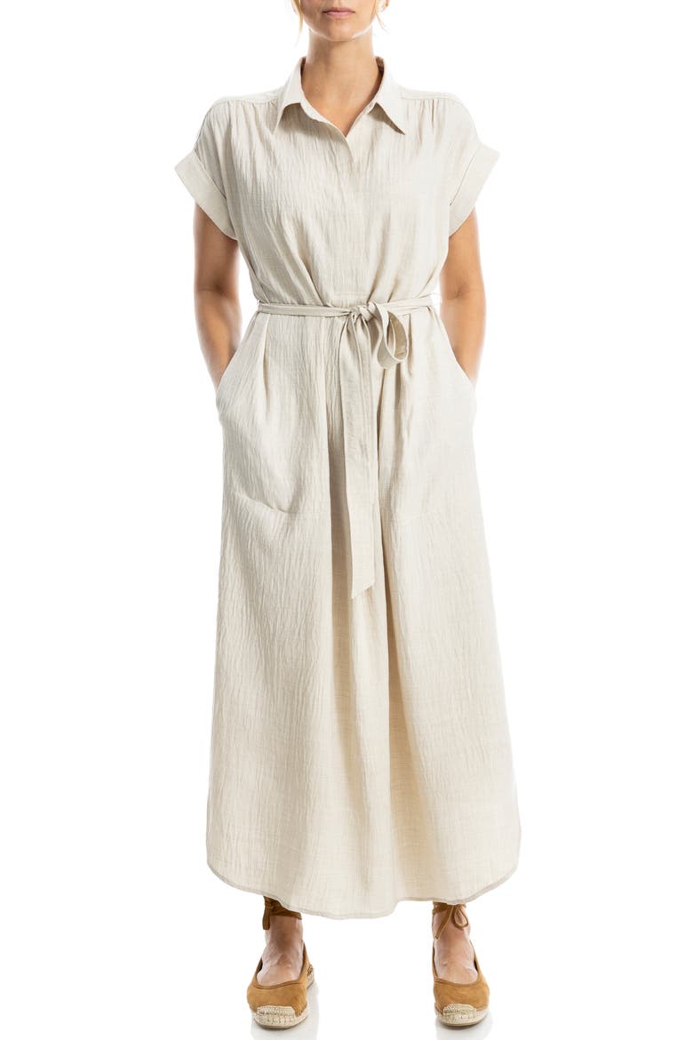 Textured Short Sleeve Maxi Shirtdress video