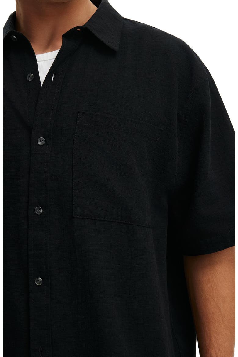 Men's Boxy Fit Short Sleeve Shirt, Alternate, color, Black