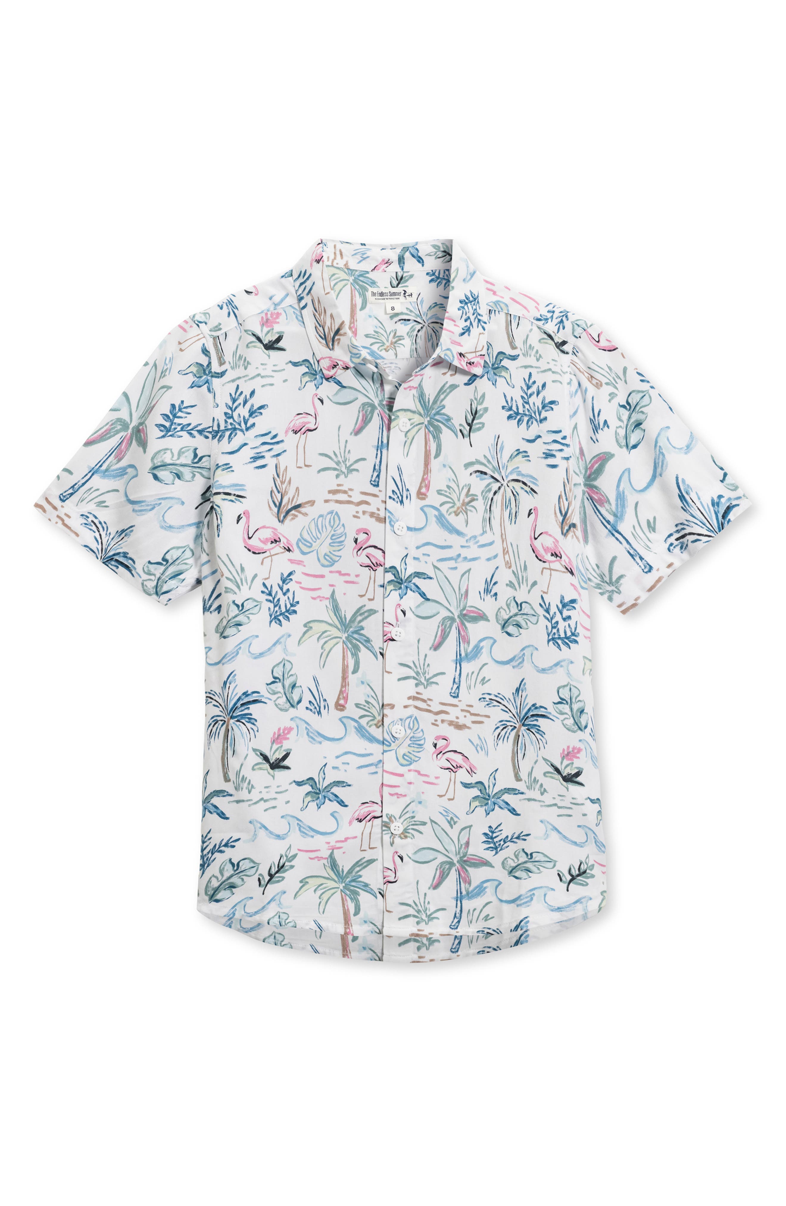 THE ENDLESS SUMMER Kids' Flamingo Button-Up Shirt