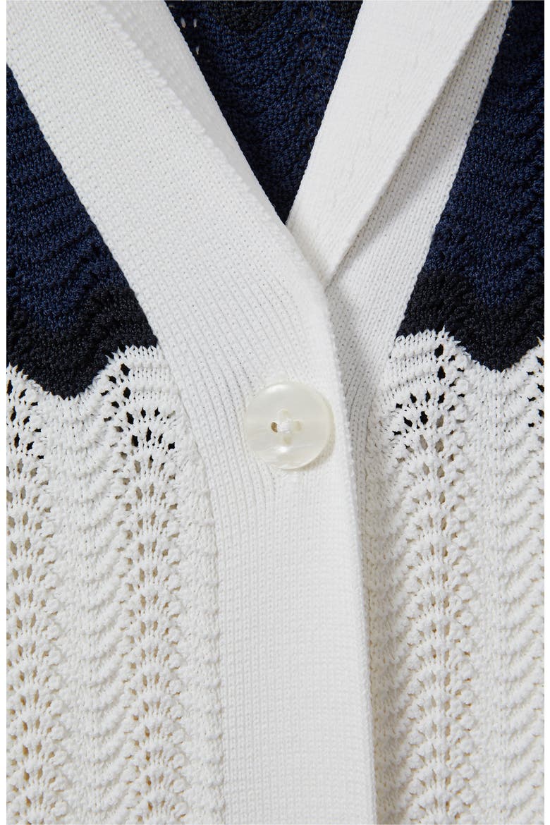Alba Stripe Button-Up Polo Sweater, Alternate, color, NAVY/ WHITE