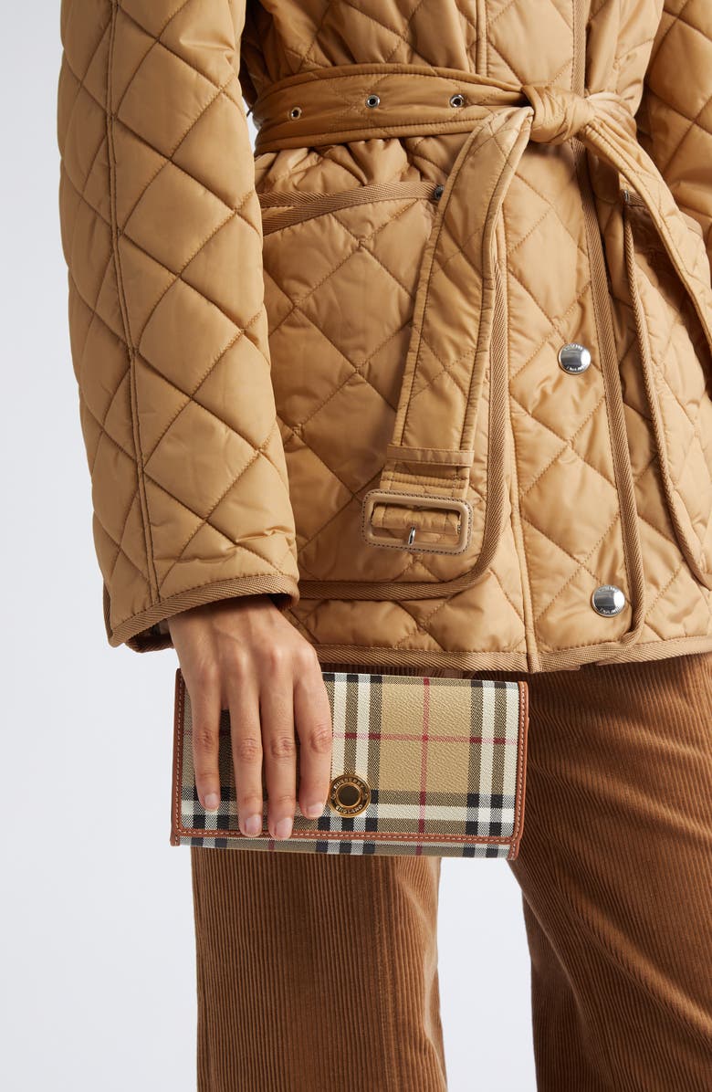 Burberry Halton Check Continental Wallet, Alternate, color, Archive Beige