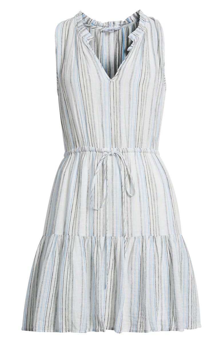 Rails Albany Stripe Tiered Linen Blend Minidress, Alternate, color, Antibes Stripe