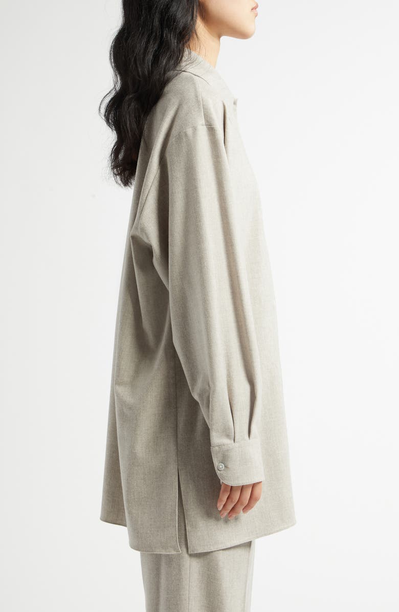 The Row Komako Wool & Cashmere Brushed Flannel Button-Up Shirt, Alternate, color,