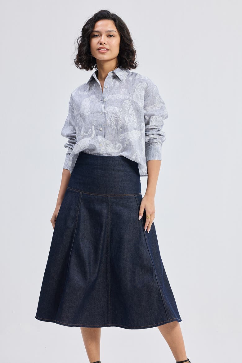 Oversized Boxy-Fit Shirt, Alternate, color, Silver