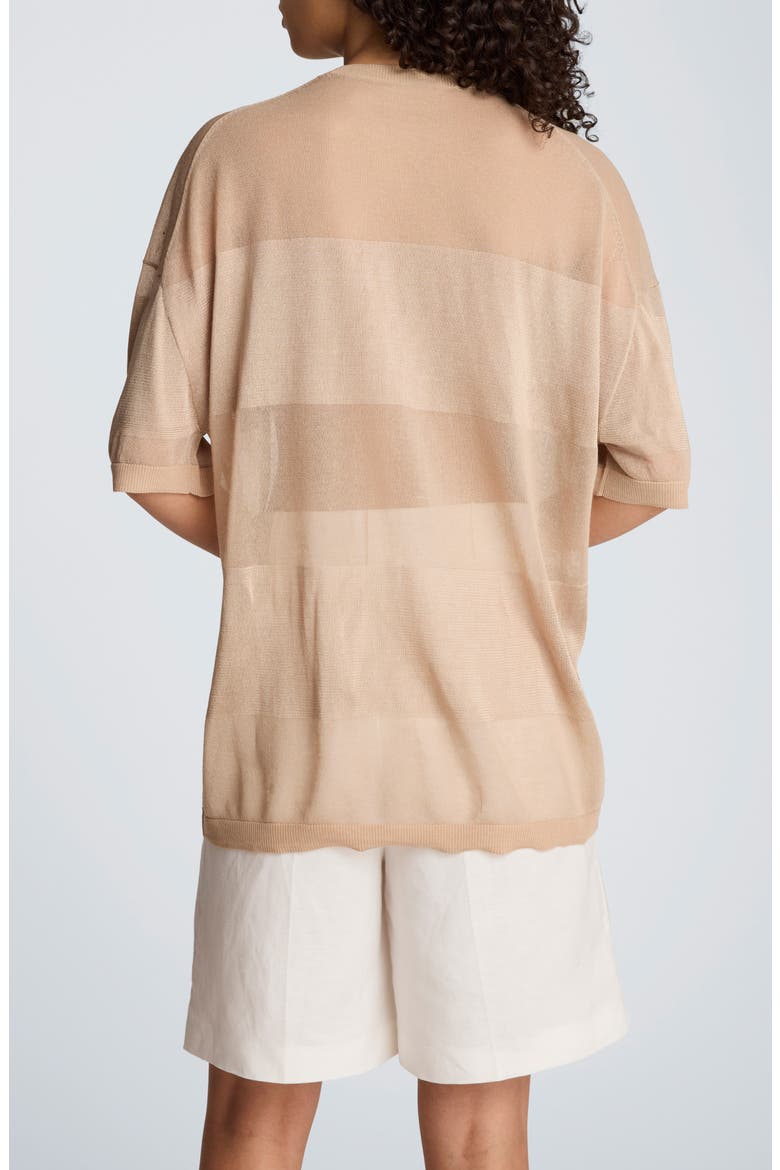 Semisheer Metallic Sweater, Alternate, color, TIMELESS TAUPE
