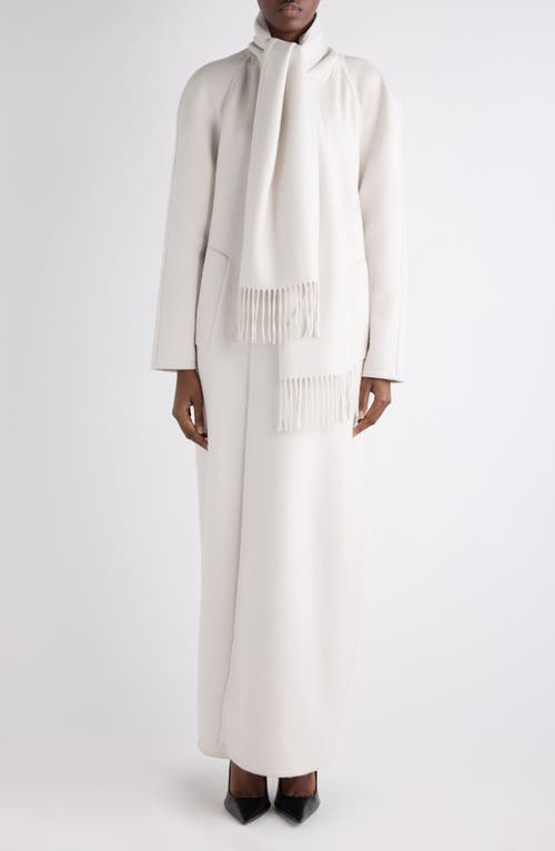 Balenciaga Scarf Cashmere Single-breasted Maxi Coat In White