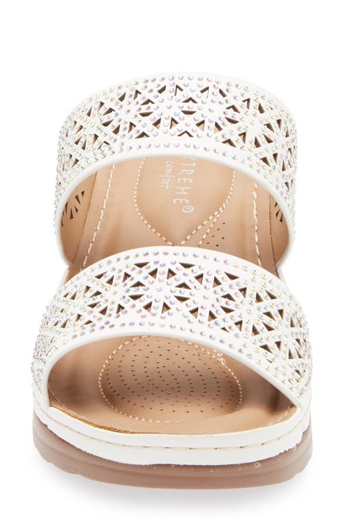 Extreme By Eddie Marc Rhinestone Studded Wedge Sandal