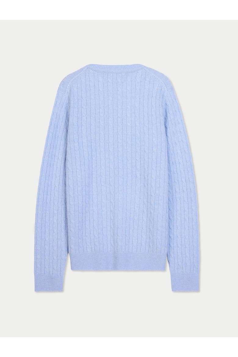 Cashmere Cable-Knit Sweater, Alternate, color, light-blue
