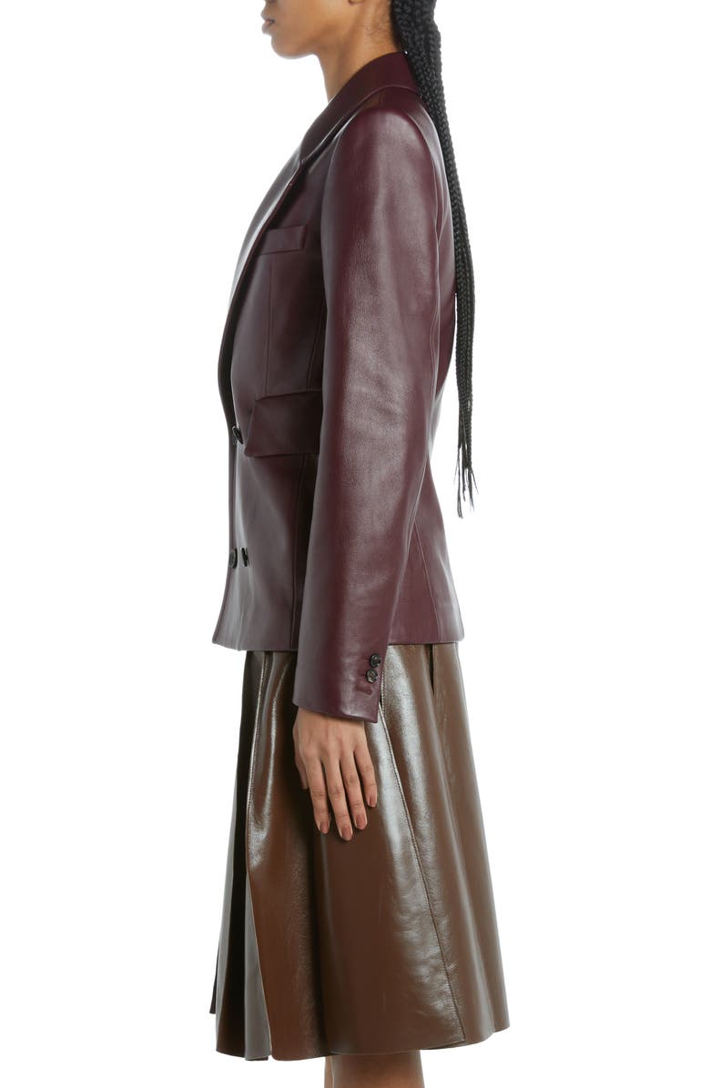 Bottega Veneta Double Breasted Napa Leather Jacket, Alternate, color, 