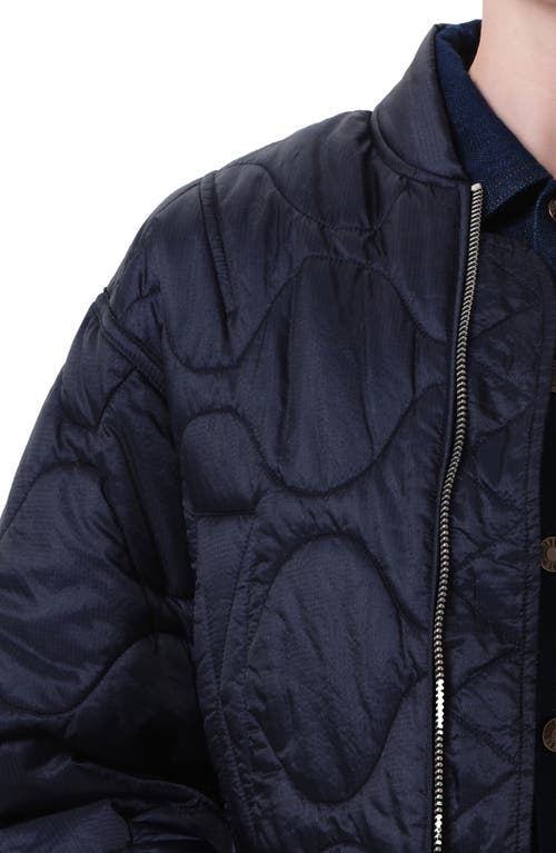 Agolde Iona Quilted Nylon Jacket In Blue