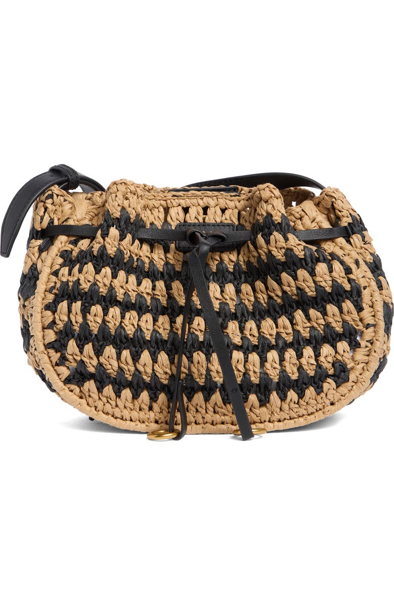 rag & bone River Raffia Crossbody Bag, Main, color, Black Mult
