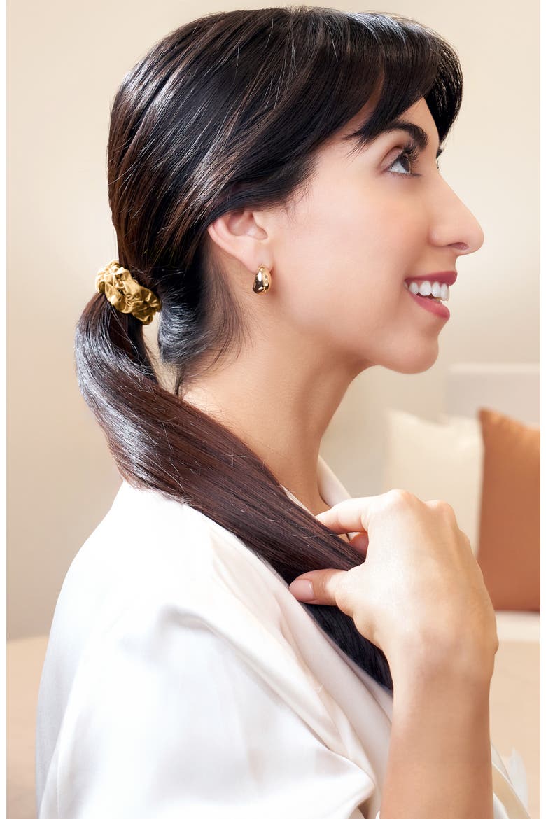 3-Pack Skinny Silk Scrunchies, Alternate, color, GOLD