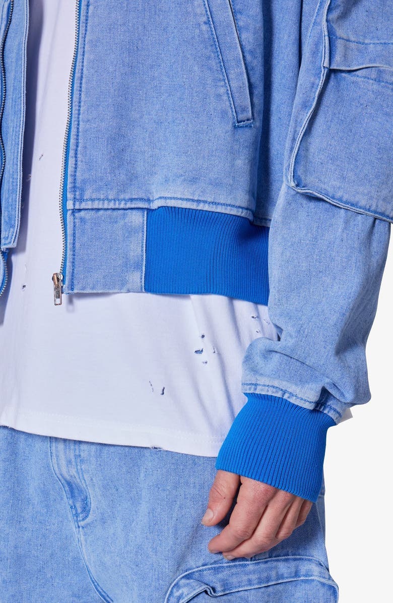 mnml Crop Denim Jacket, Alternate, color, 