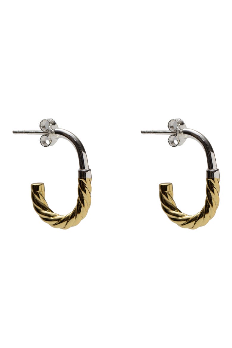 Textured Hoop Earrings, Main, color, GOLD/ SILVER