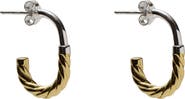 Argento Vivo Sterling Silver Textured Hoop Earrings
