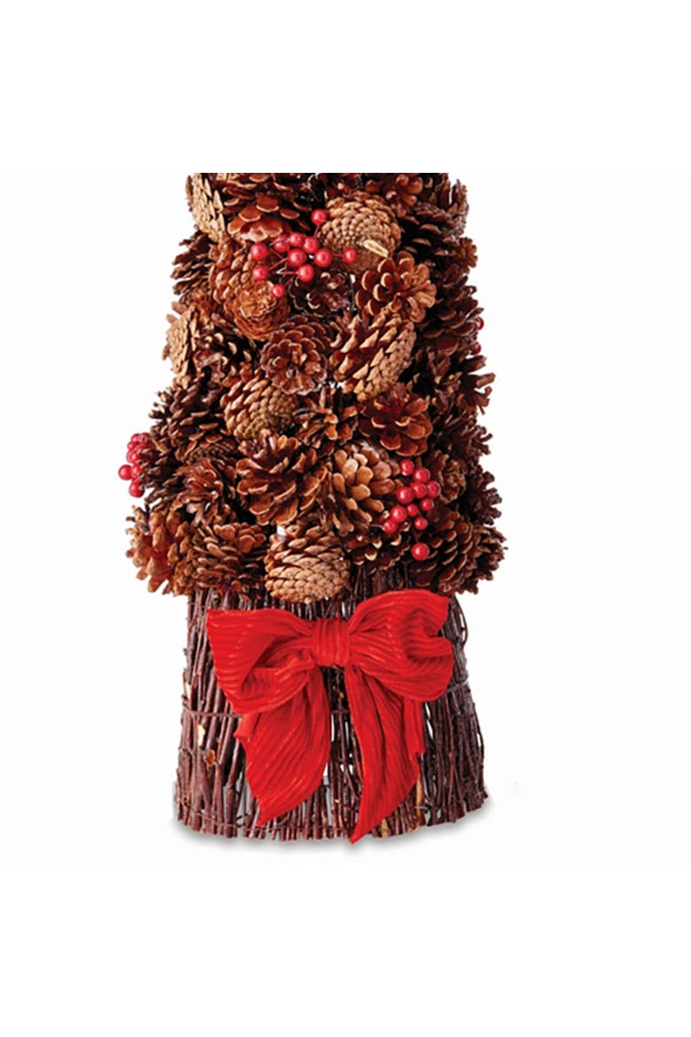 Pine Cone & Berry Faux (Fake) 36"H Topiary, Alternate, color, Red