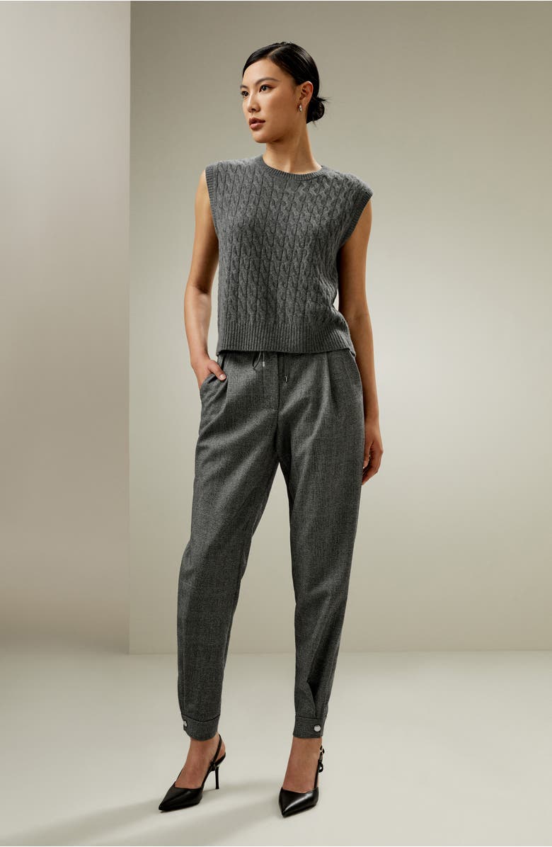 Lilysilk Women's Glen Flex Worsted Trousers, Alternate, color, Mixed Gray