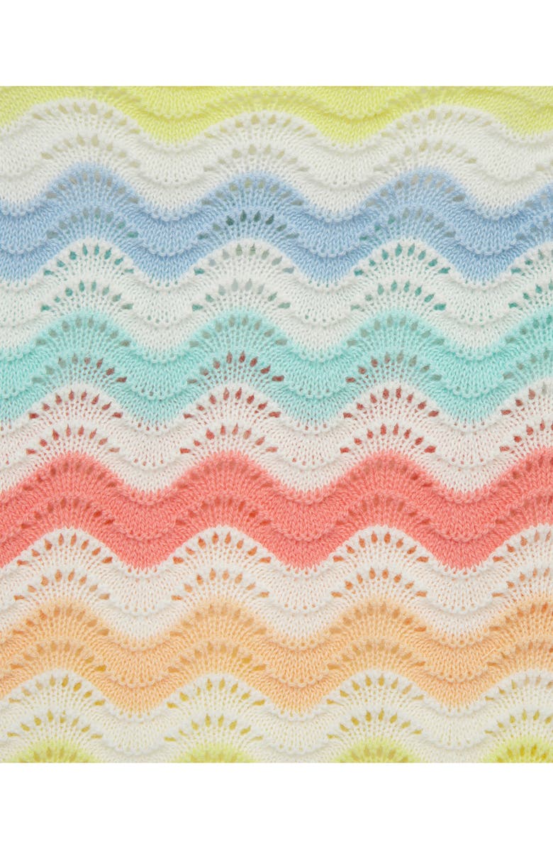 Little Me Wavy Stripe Pointelle Cotton Sweater Tank & Shorts Set, Alternate, color, Pink Multi