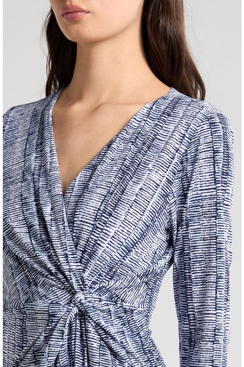 Clara Clear Waters Jersey Faux Wrap Dress, Alternate, color, ISLAND NAVY
