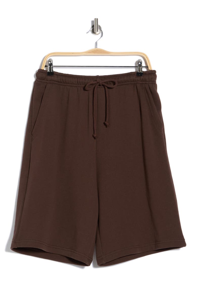 Drawstring Waist Cotton Blend Shorts, Alternate, color, BROWN BRACKEN