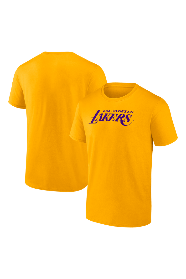 Men's Logo Athletic Gold Los Angeles Lakers Wordmark T-Shirt, Main, color, Gold