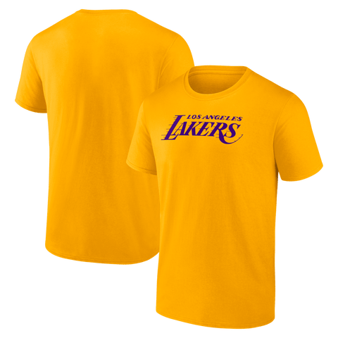 Men's Logo Athletic Gold Los Angeles Lakers Wordmark T-Shirt