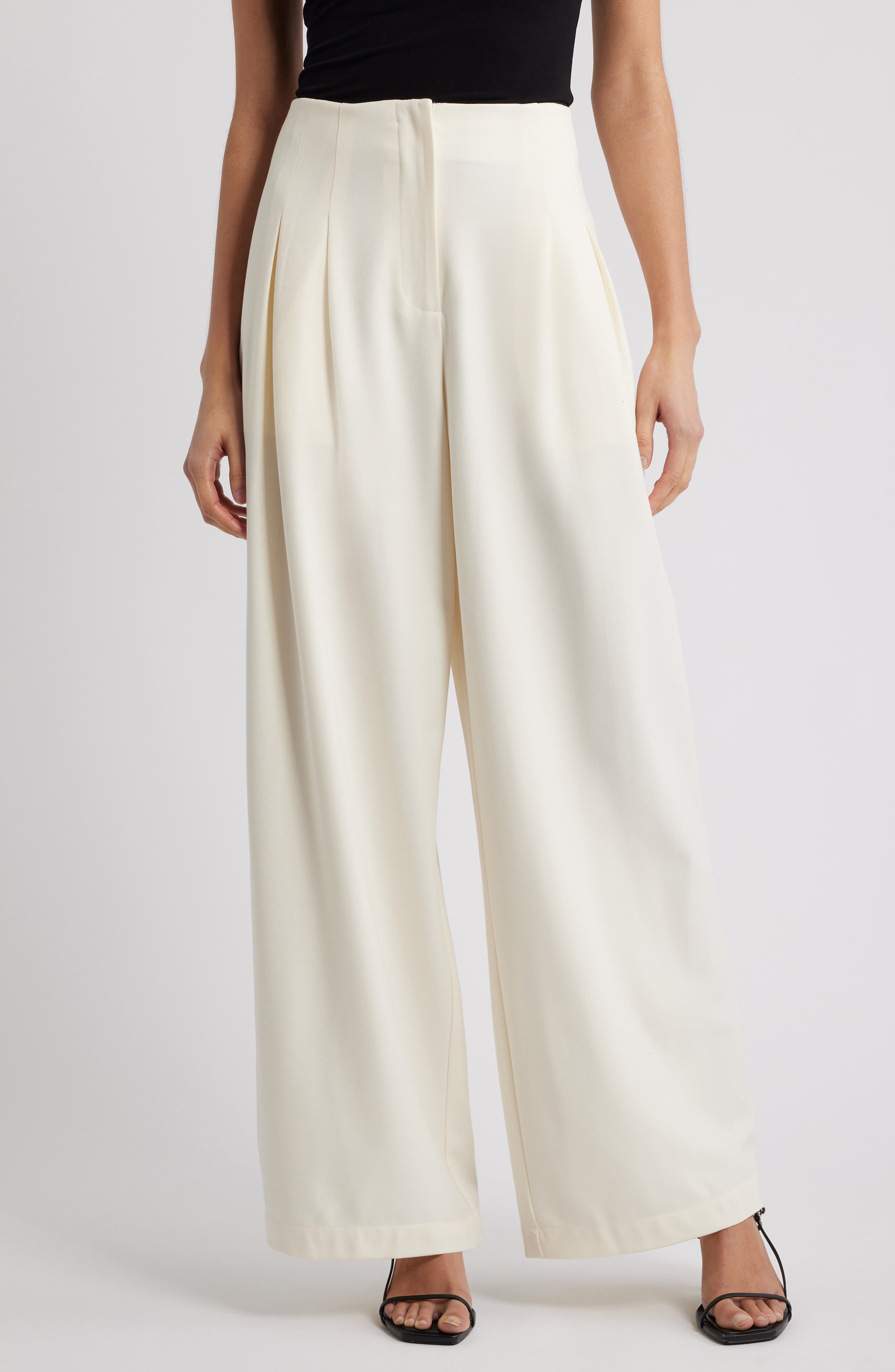 WAYF Mischa Clean Waist Pleated Wide Leg Pants
