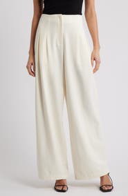 WAYF Mischa Clean Waist Pleated Wide Leg Pants