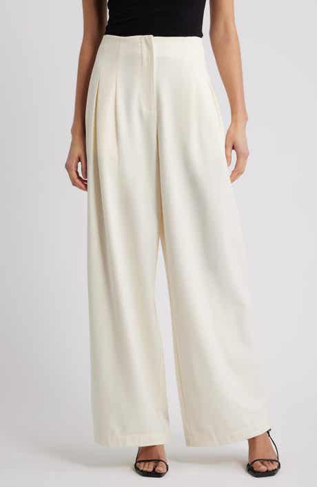 WAYF Mischa Clean Waist Pleated Wide Leg Pants