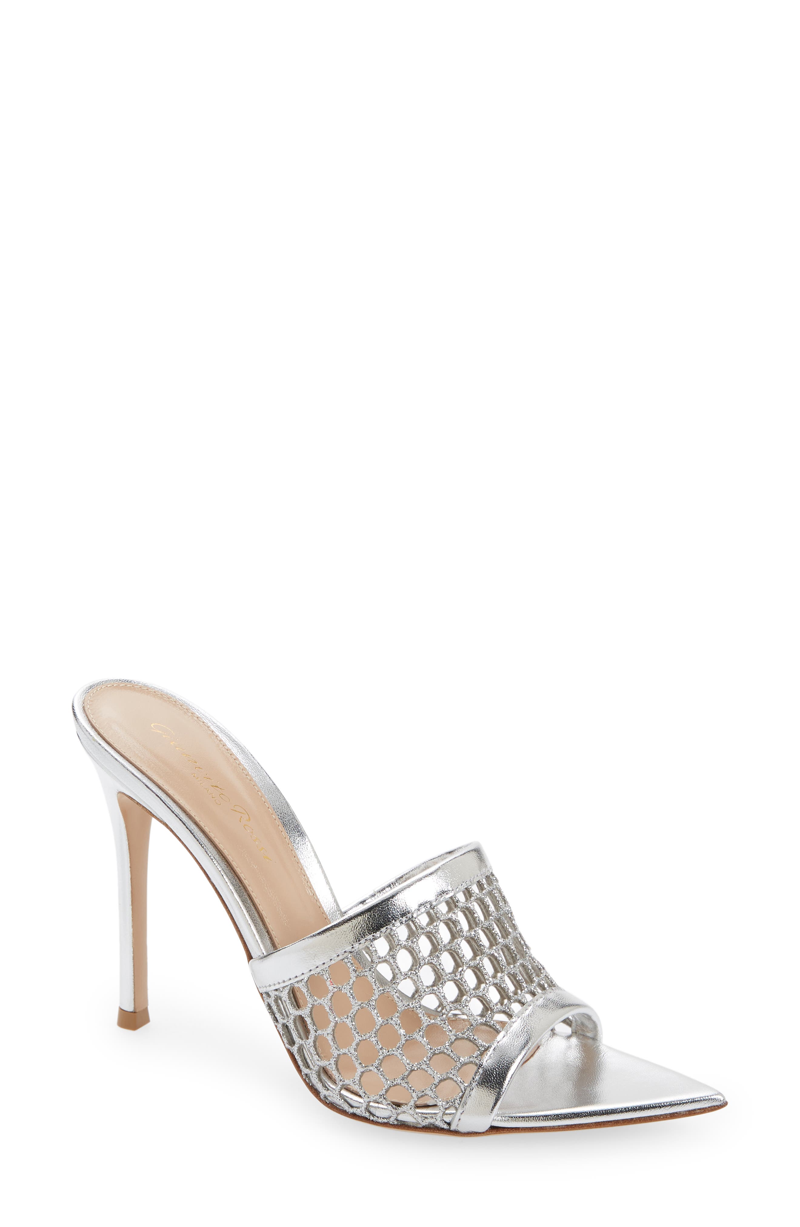 Gianvito Rossi Alisia Mesh Slide Sandal, Main, color, 