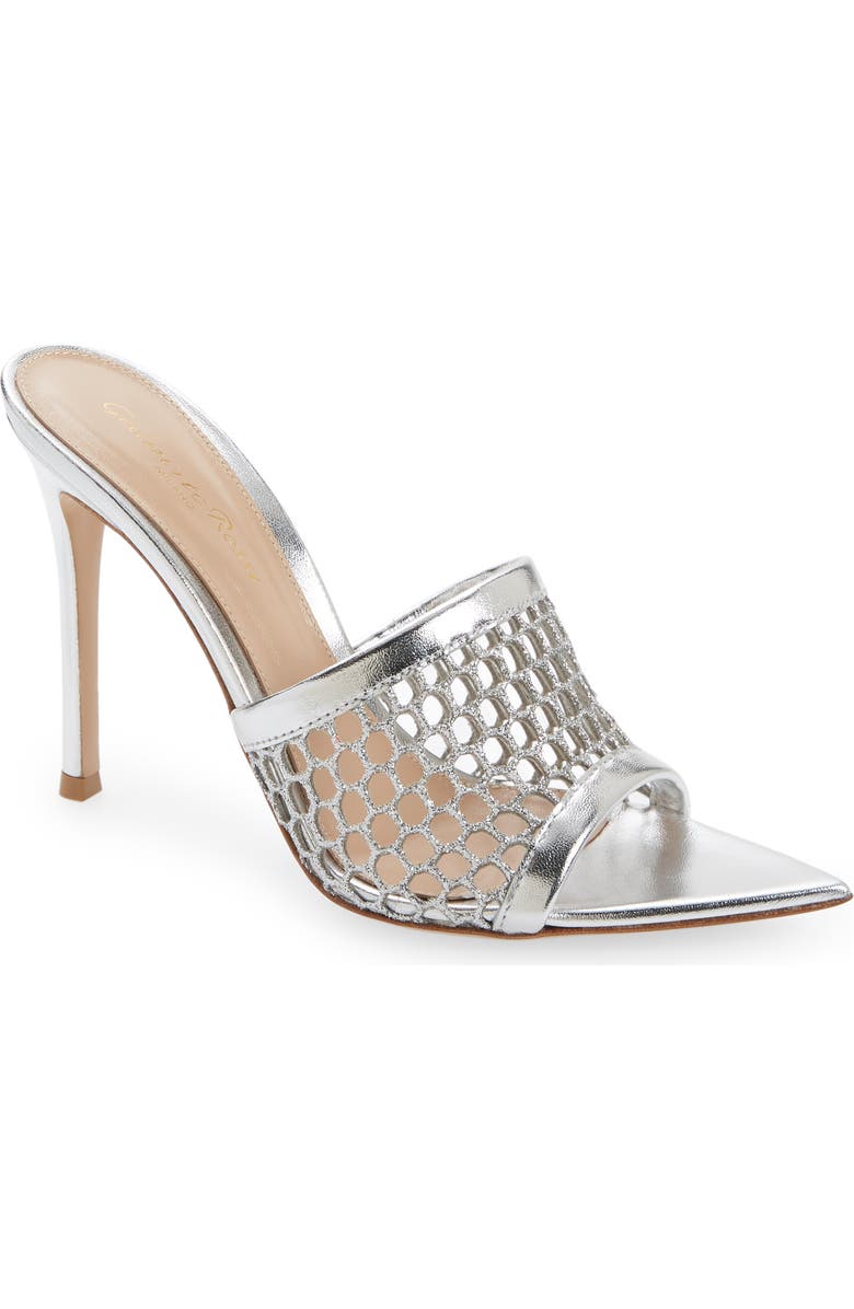 Gianvito Rossi Alisia Mesh Slide Sandal, Main, color,