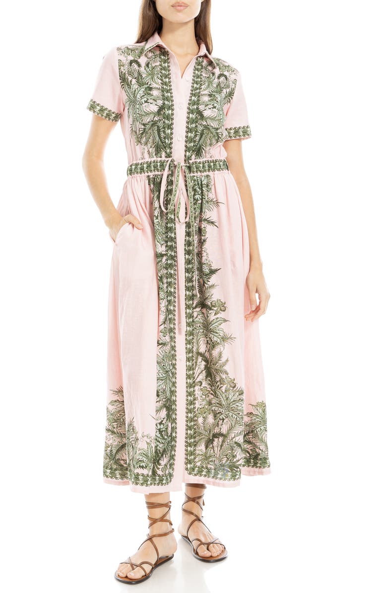 MAX STUDIO Border Print Midi Shirtdress, Main, color, 