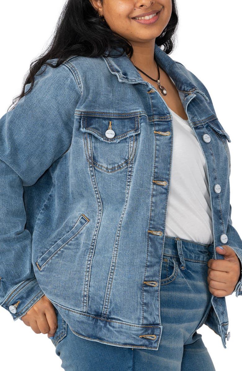 SLINK Jeans Denim Trucker Jacket, Alternate, color, 