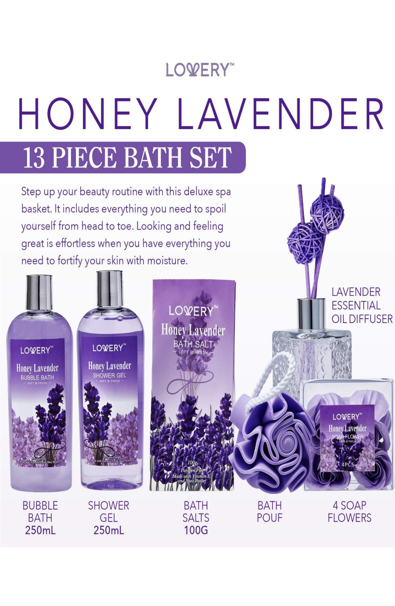 Lovery Honey Lavender Bath and Body Gift Set, Alternate, color, NO COLOR