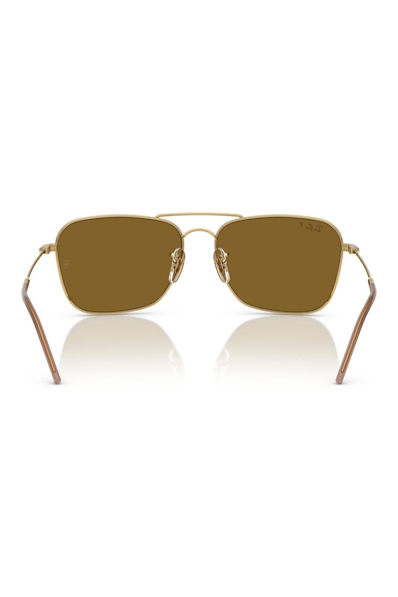 Caravan Reverse 58mm Polarized Square Aviator Sunglasses, Alternate, color, GOLD FLASH