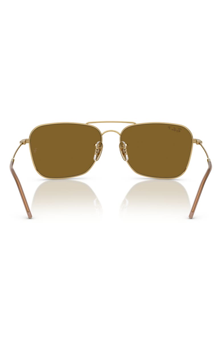 Ray-Ban 53mm Polarized Square Sunglasses, Alternate, color, Gold Flash