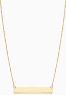 Oradina 10K Gold Brooklyn Bar Necklace