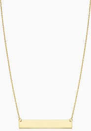 Oradina 10K Gold Brooklyn Bar Necklace