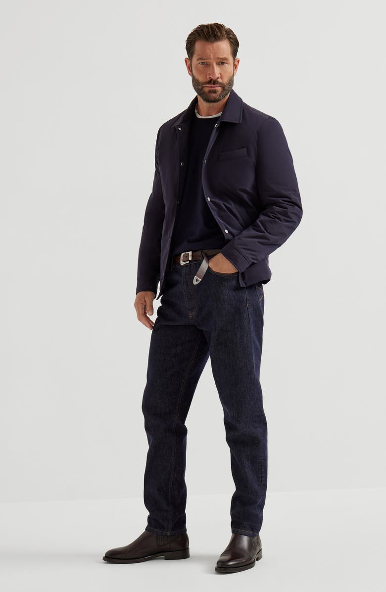 Brunello Cucinelli Shirt-style outerwear jacket, Alternate, color, Blue