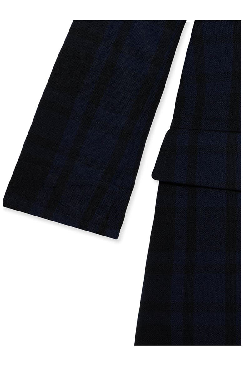 Winston Double-Breasted Checked Wool Coat, Alternate, color, Navy Blue