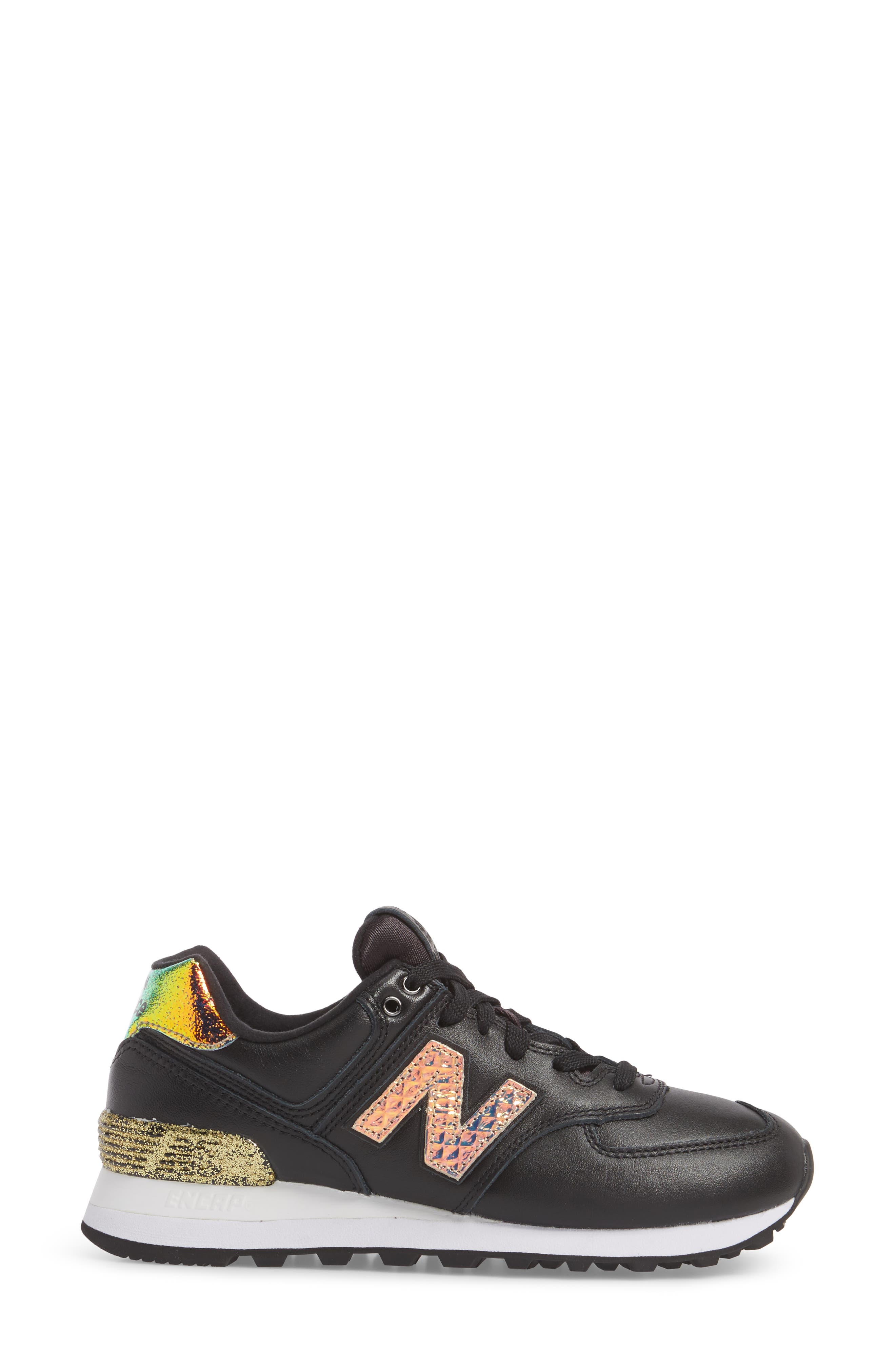 New Balance 574 Glitter Punk Sneaker, Alternate, color, 