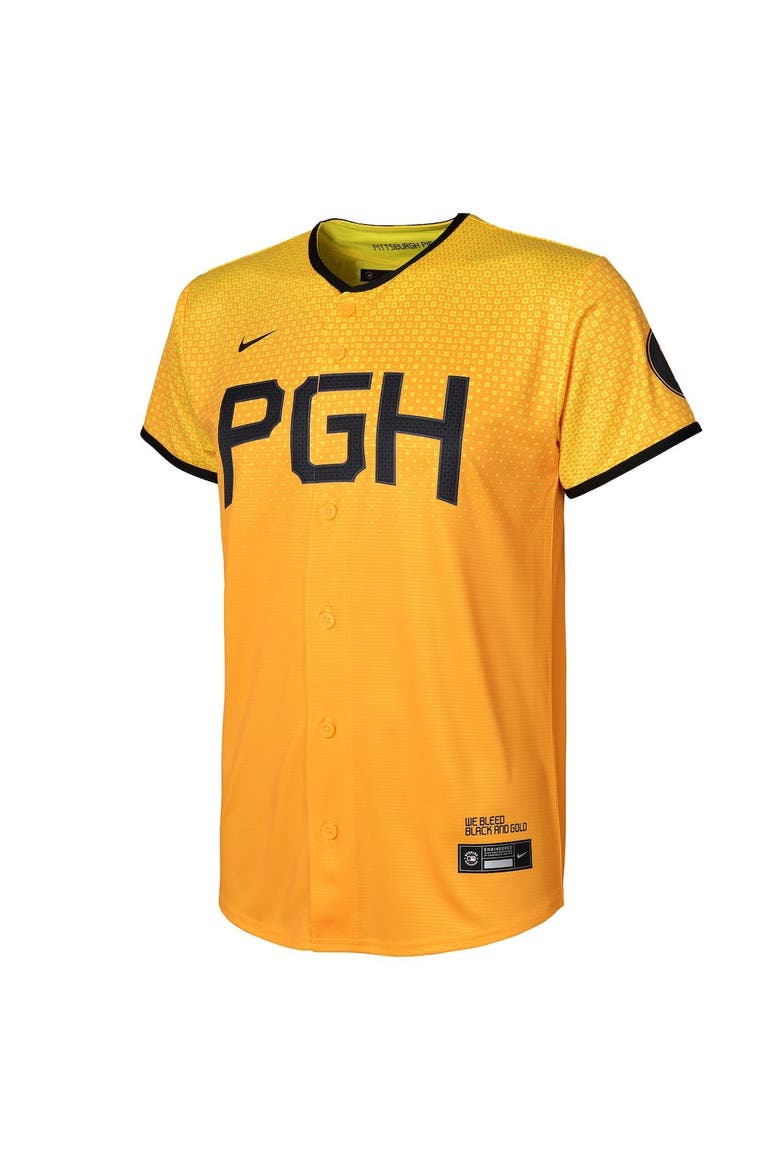 Preschool Nike  Gold Pittsburgh Pirates City Connect Replica Jersey, Alternate, color, Gold