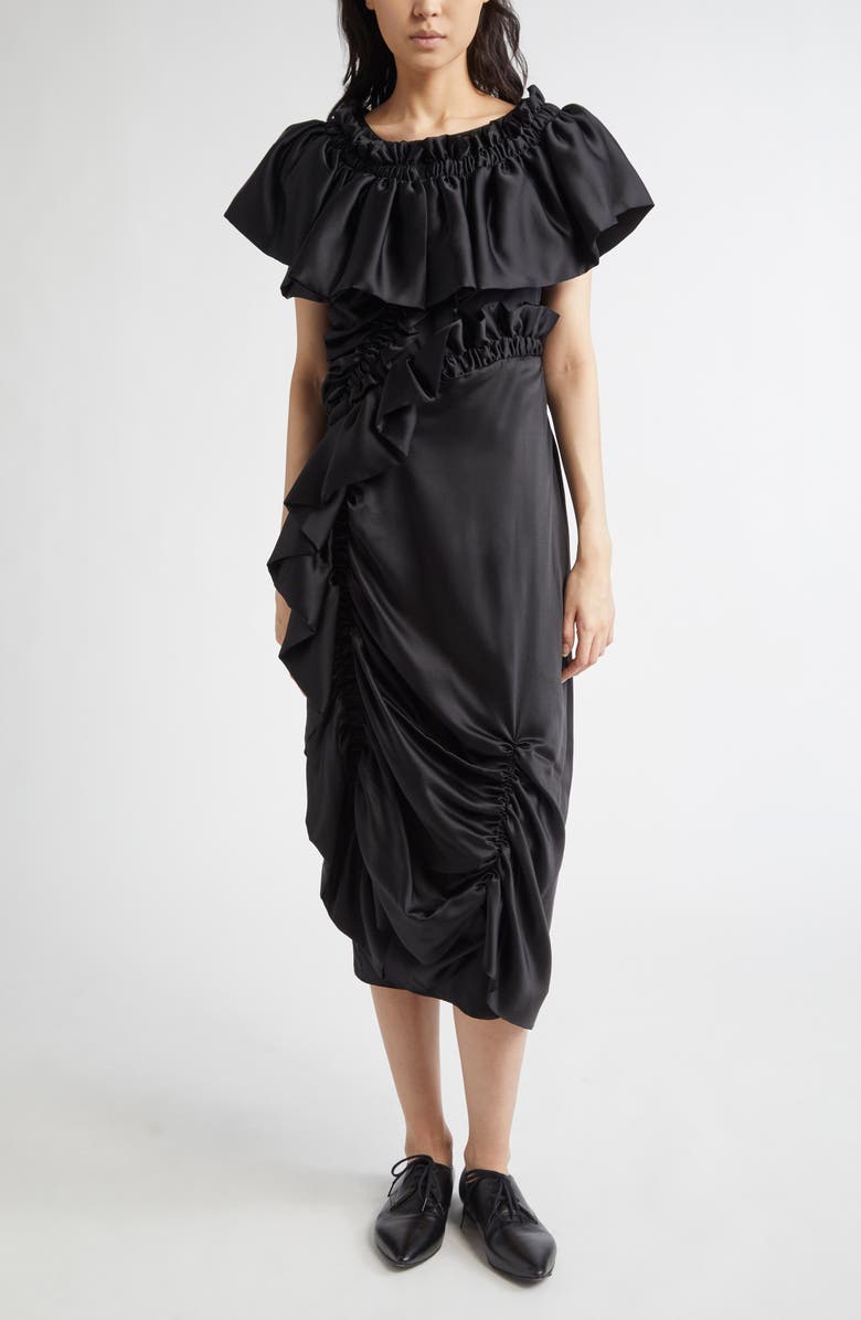 Meruert Tolegen Deconstructed Silk Charmeuse Dress, Main, color,