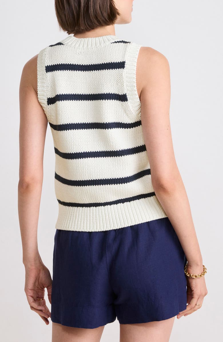 vineyard vines Cotton Blend Sleeveless Sweater, Alternate, color, Hana Stripe Marsh