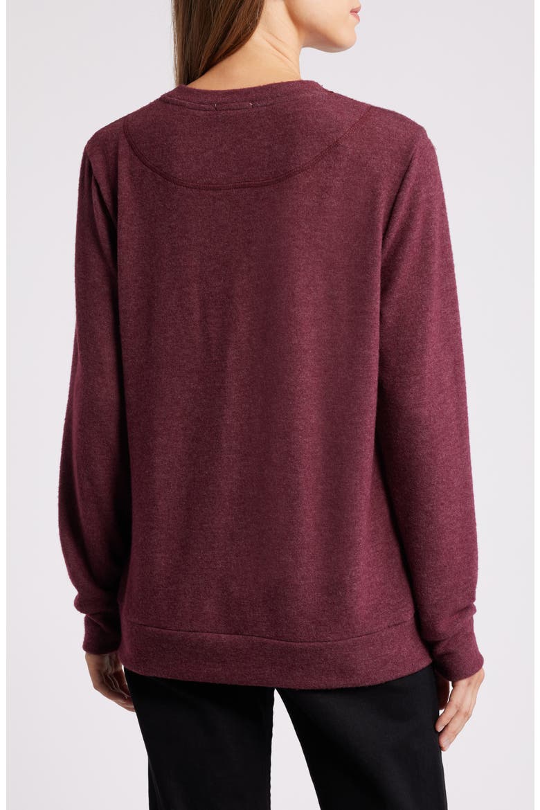 Crewneck Brushed Jersey Top, Alternate, color, PLUM