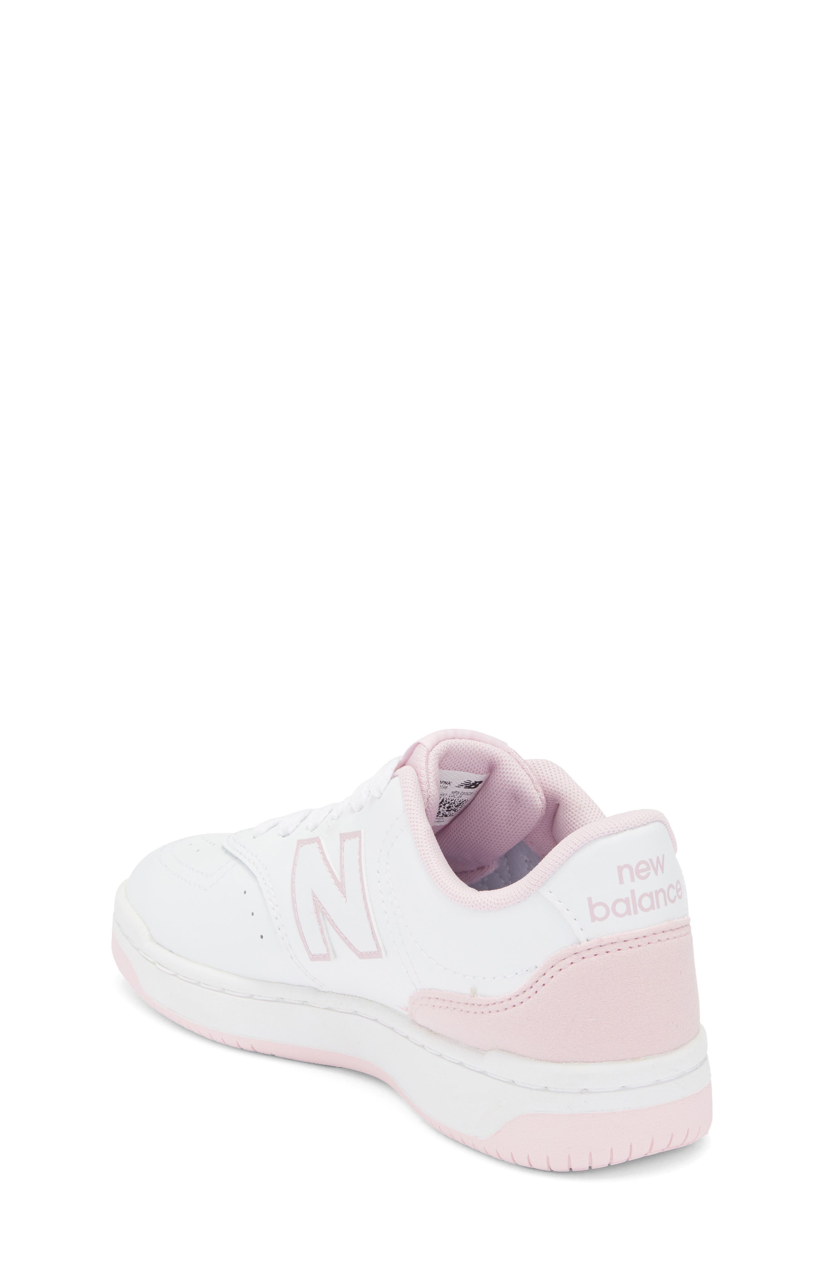 New Balance Kids' BB80 Sneaker, Alternate, color, White/ Mid Century Pink