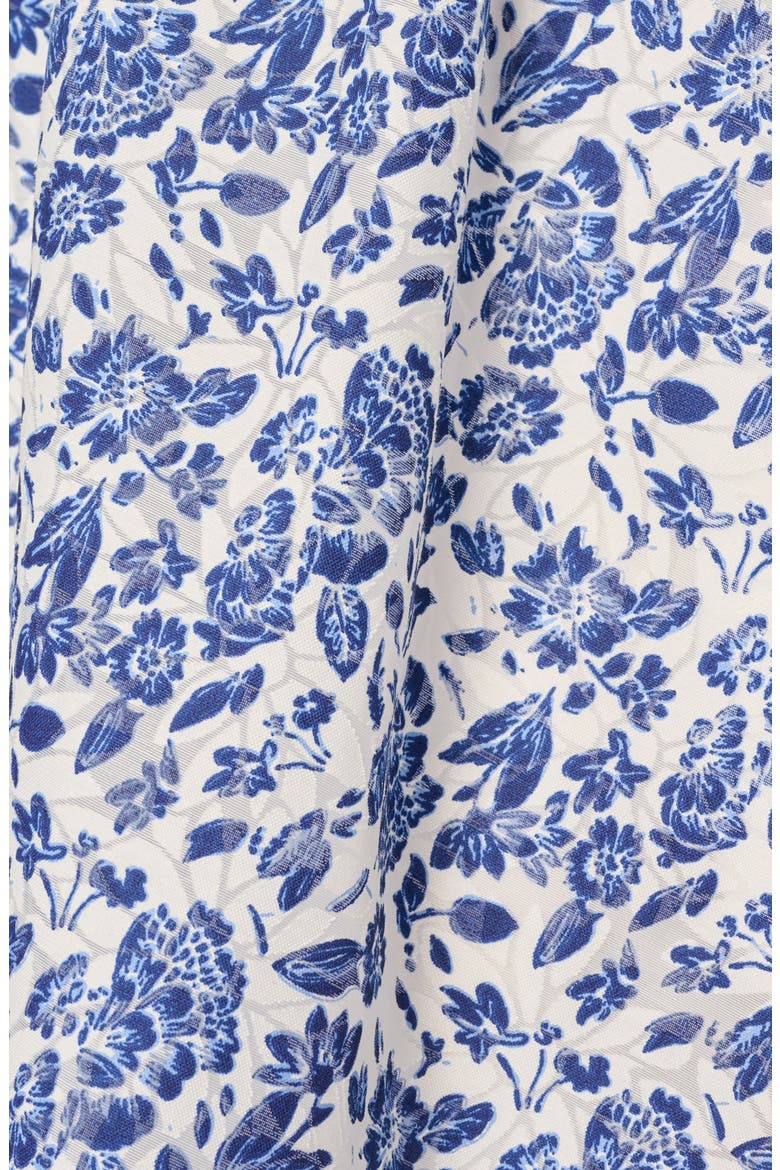 Floral Print Fit & Flare Dress, Alternate, color, IVORY/ BLUE MULTI