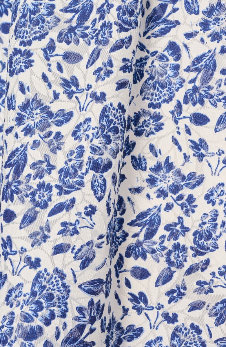 Adrianna Papell Floral Print Fit & Flare Dress, Alternate, color, Ivory/ Blue Multi