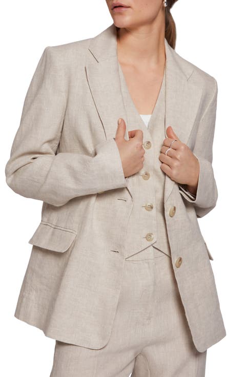 Relaxed Fit Linen Blazer