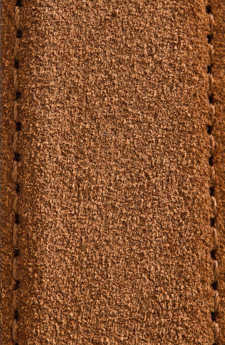 Vince Alex Stitched Suede Belt, Alternate, color, Saddle